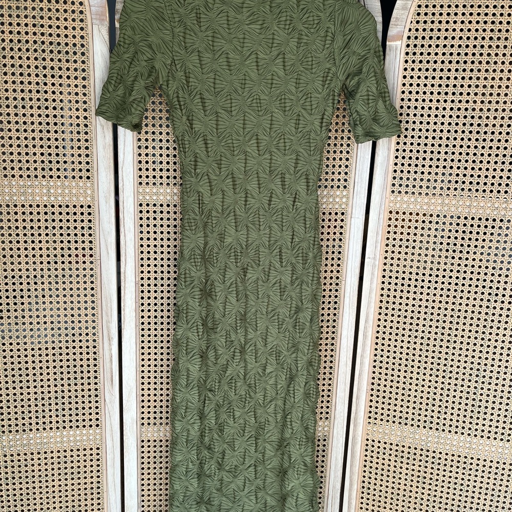 Anthropologie Olive Green Midi Dress